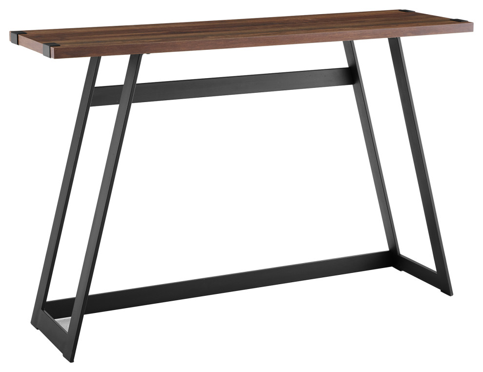 46 quotFaux Wrap Leg Modern Industrial Entry Table  Dark Walnut   Industrial   Console Tables   by Shop Chimney  Houzz