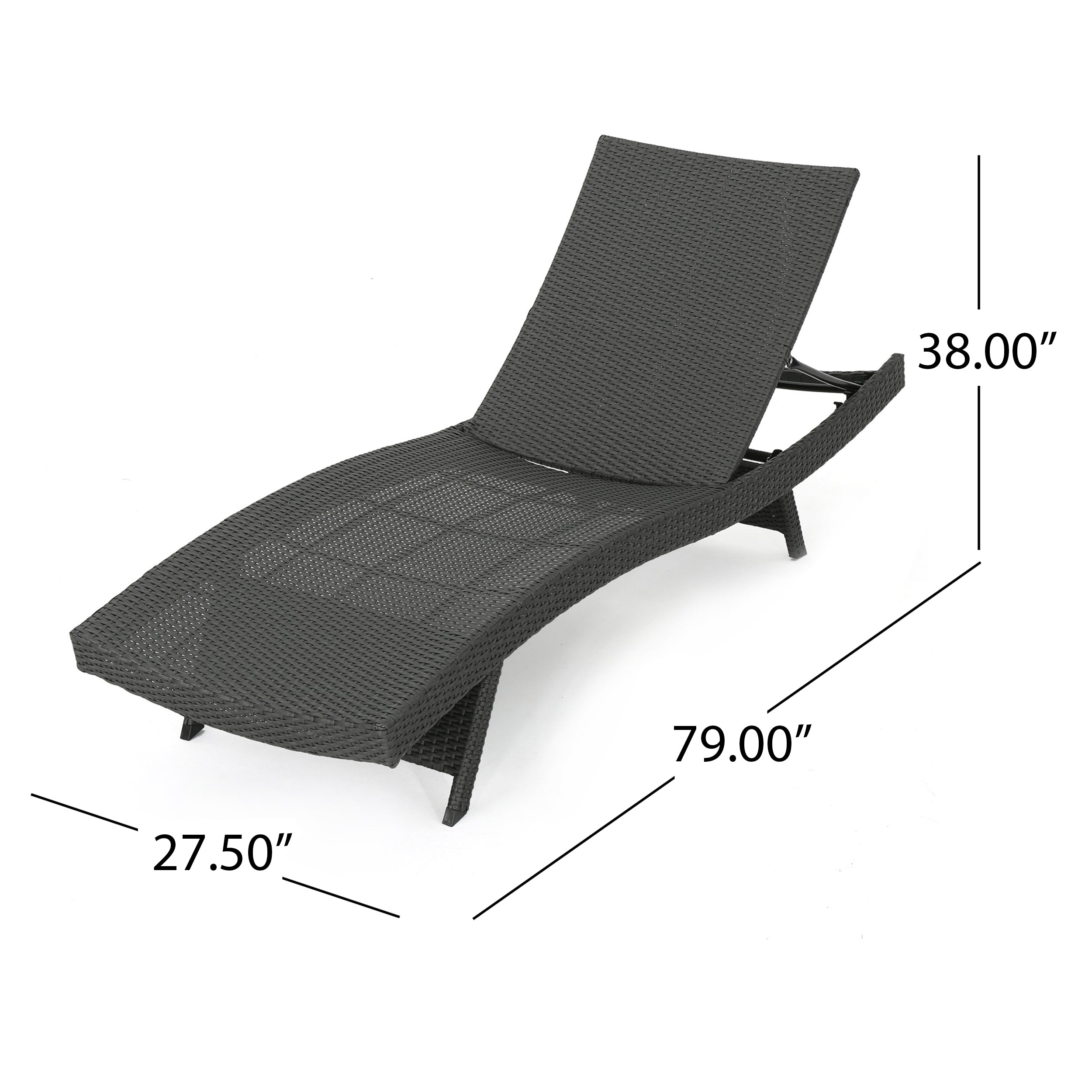 Olivia Grey Outdoor Wicker Chaise Lounge Adjustable (Set of 4)