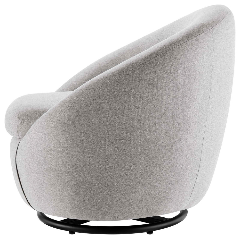 Armchair Swivel Accent Chair  Black Fabric  Modern  Cafe Hospitality   Contemporary   Armchairs And Accent Chairs   by House Bound  Houzz