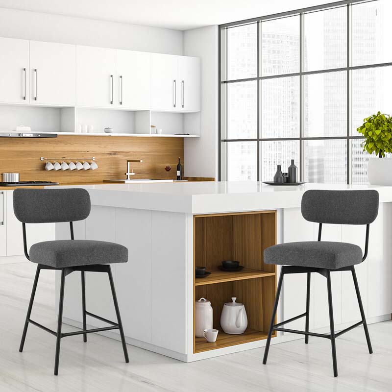 2 Pcs 360° Swivel Bar Stools 25