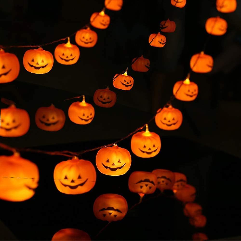 Dww-halloween String Lights， Led Pumpkin Lights， Holiday Lights For Outdoor Decor，2 Modes Steady/flickering Lights(20 One Pumpkin Lights， 9.8 Feet) (p