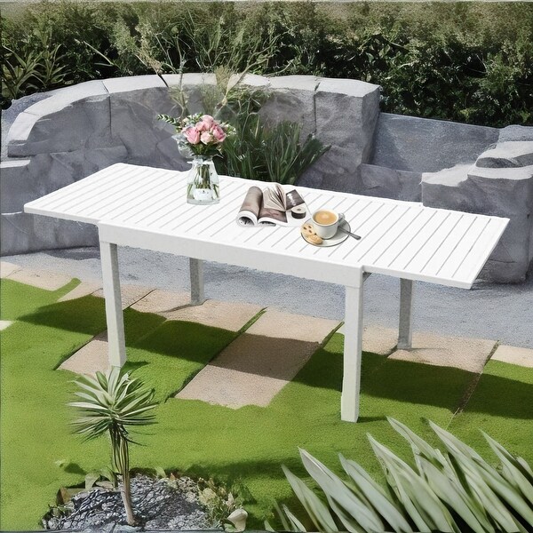 Aluminum Patio Extendable Dining Table，Adjustable Patio Dining Table