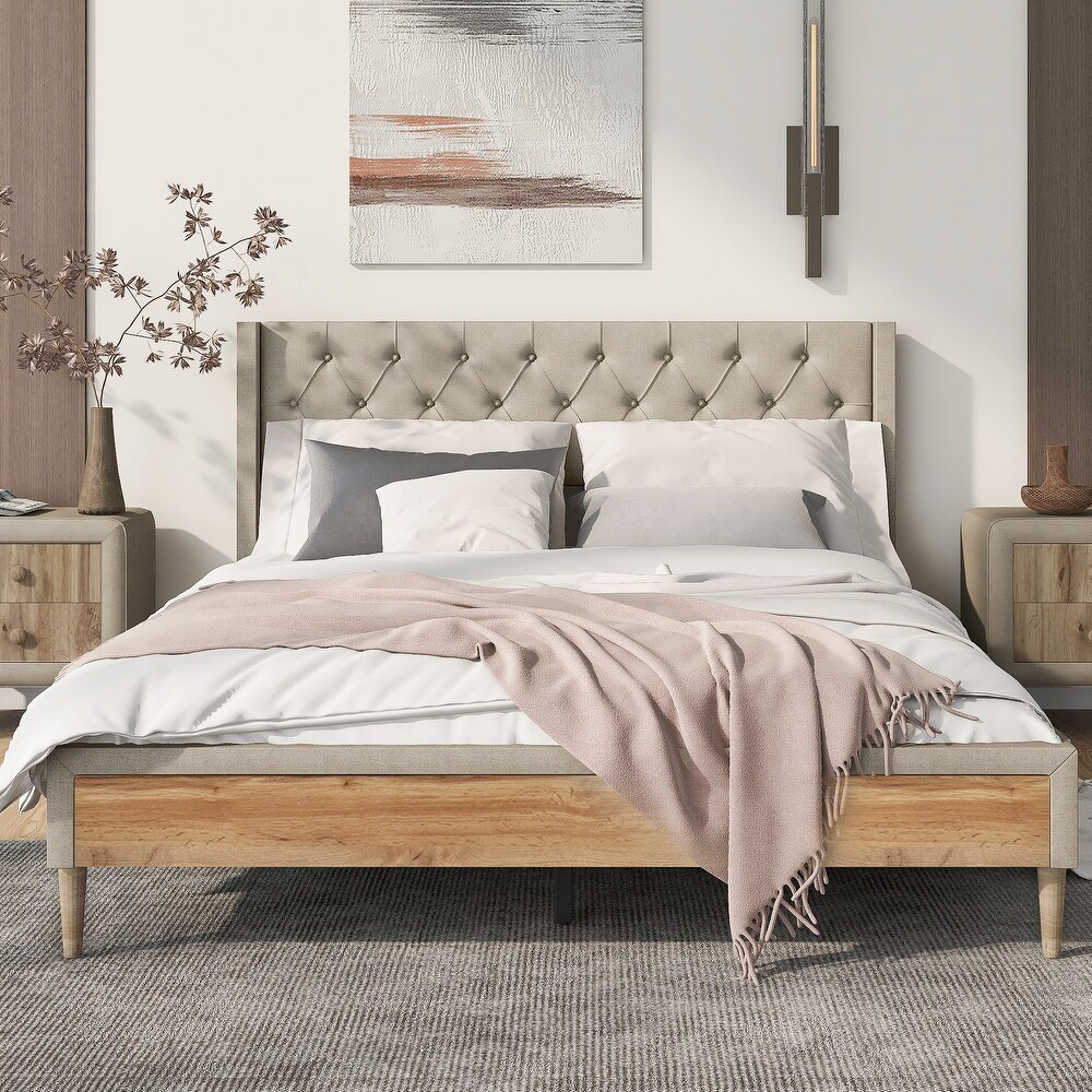 Elegant Design Queen Size Platform Bed