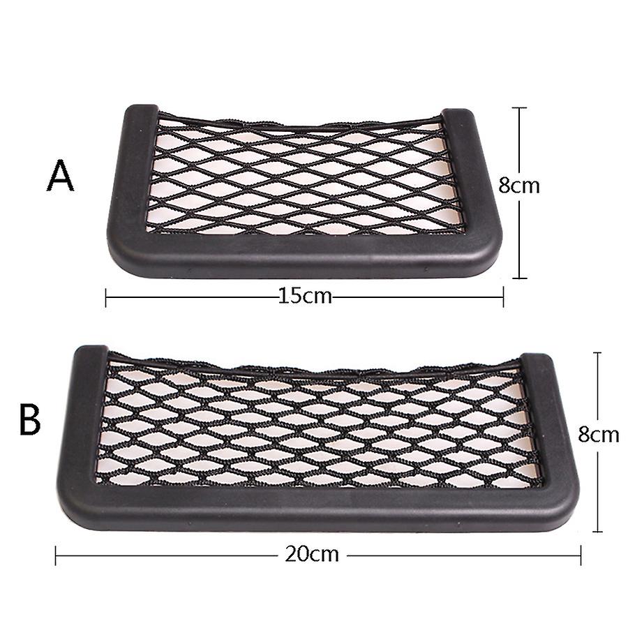 Born Pretty Car Organizer Storage Bag Auto Paste Net Pocket Phone Holder Car Accessories 20*8cm 8*15cm Universal