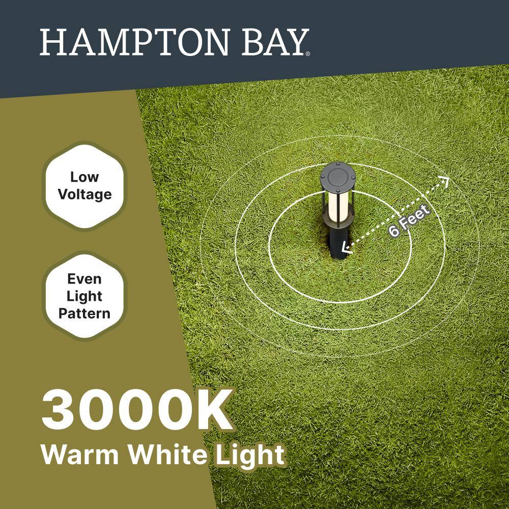 Hampton Bay Low Voltage Landscape Black Landscape Path Light with 1.4-Watt 100 lumen Integrated LED LBO-N1BL3000K6B