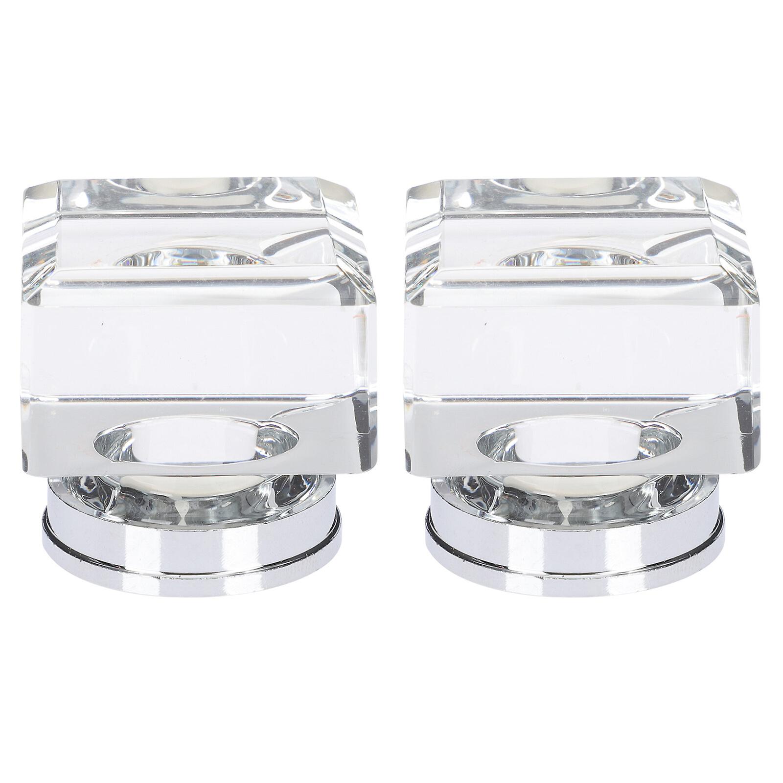 2pcs Clear Square Crystal Drawer Knobs Crystal Square Dresser Knobs Cabinet Handles