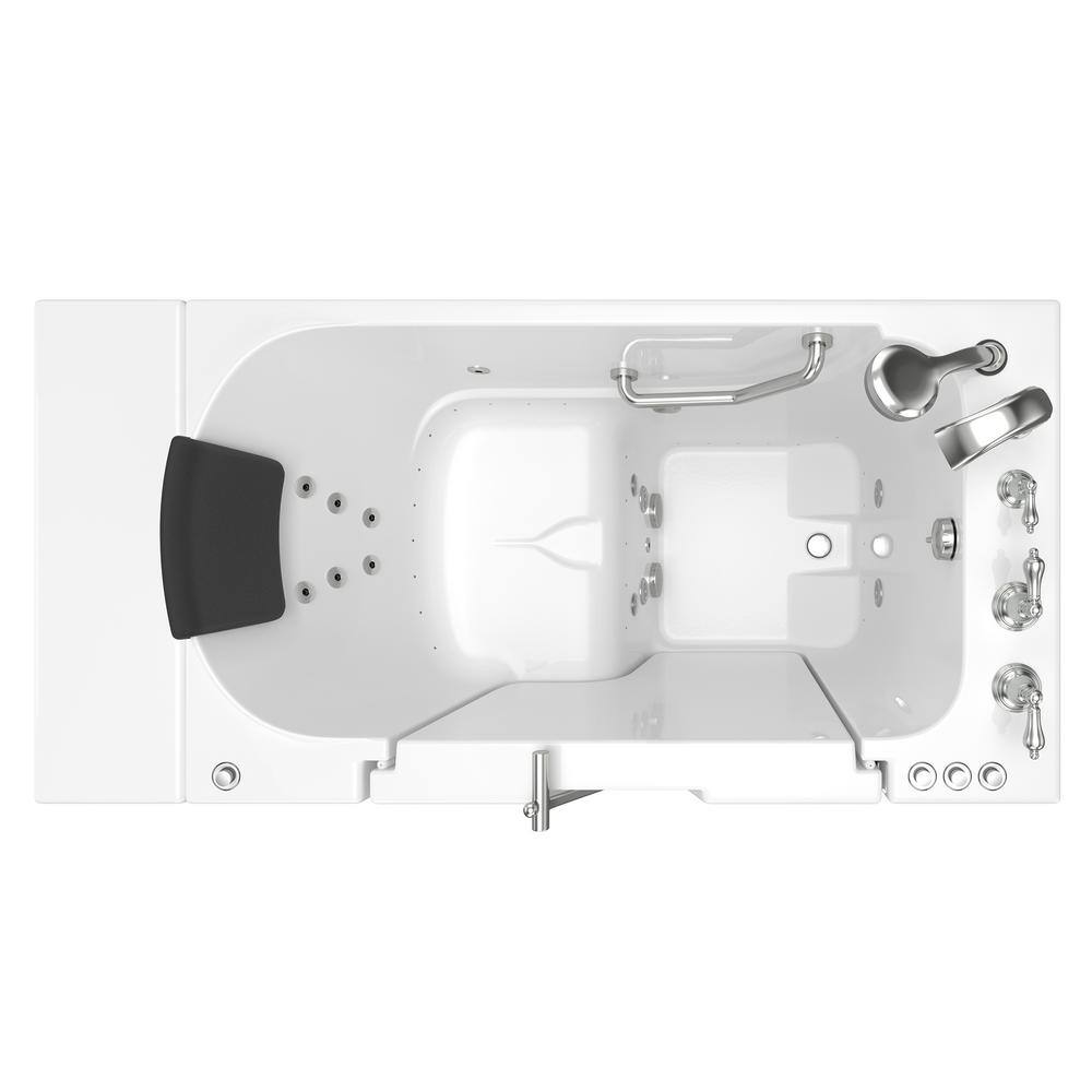 American Standard Gelcoat Premium 52 in. Right Hand Walk-in Whirlpool and Air Bathtub in White 3052OD.109.CRW-PC