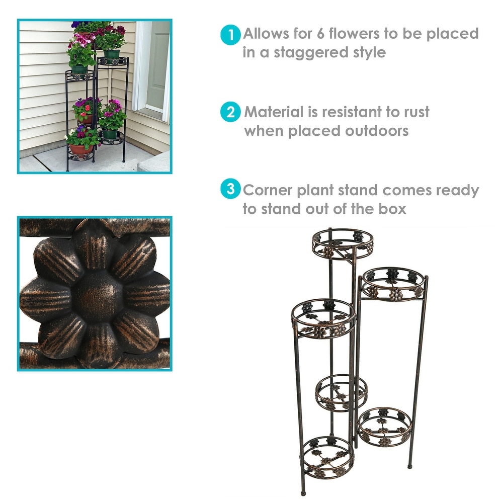 6 Tiered Metal Folding Plant Flower Pot Stand   45\