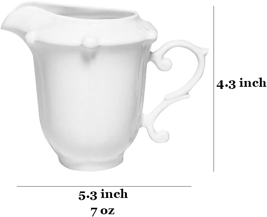 DanceeMangoo Porcelain Creamer Pitcher and Sugar Bowl， Creamer and Sugar Serving Set for Tea Coffee Milk