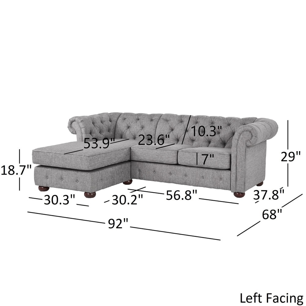 Knightsbridge Tufted Scroll Arm Chesterfield 3 Seat Sofa and Chaise by iNSPIRE Q Artisan