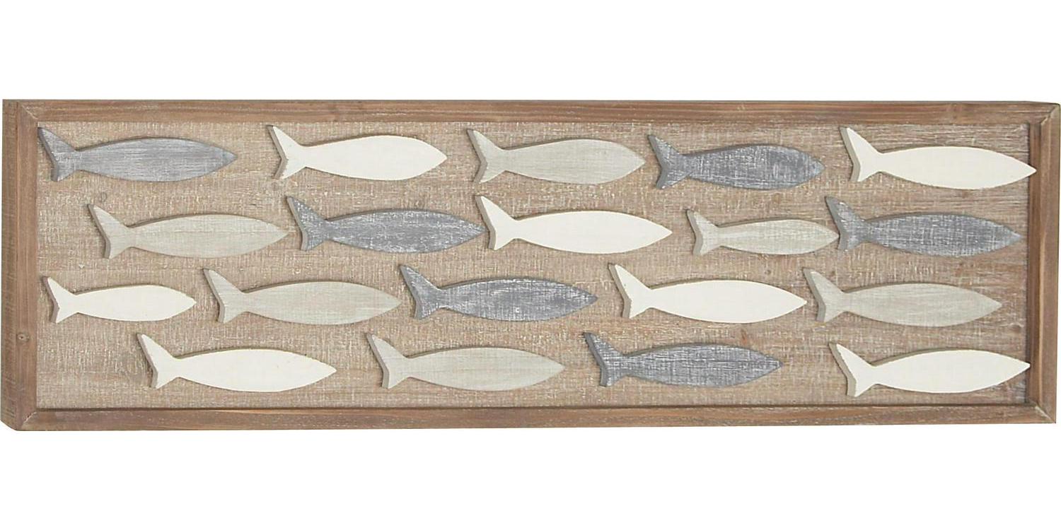 DecMode Indoor Grey Wood Coastal Fish Wall DA(C)cor  Crowdfused