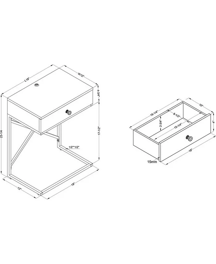 Furniture of America Stelline 1-Shelf End Table