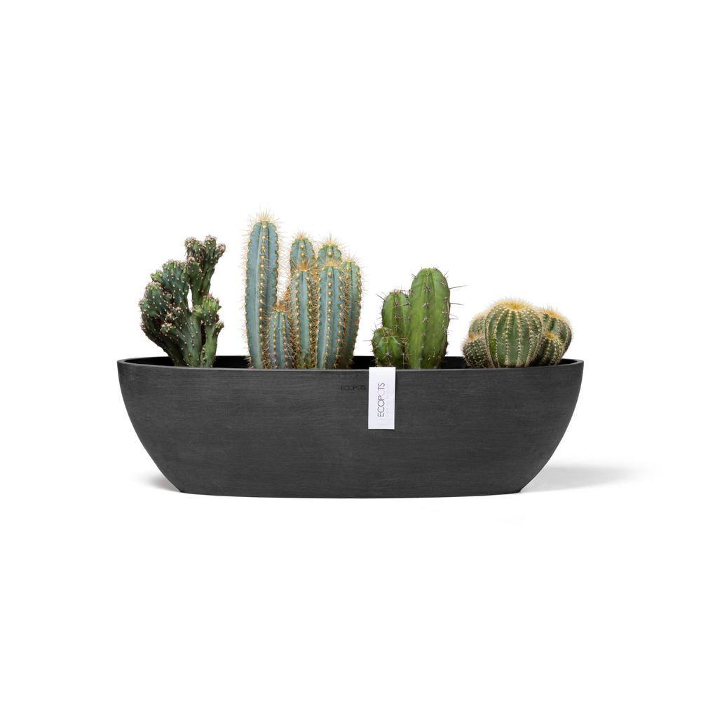 O ECOPOTS BY TPC Sofia 22 in. Dark Grey Premium Sustainable Composite Plastic Planter SOFL.56.DG