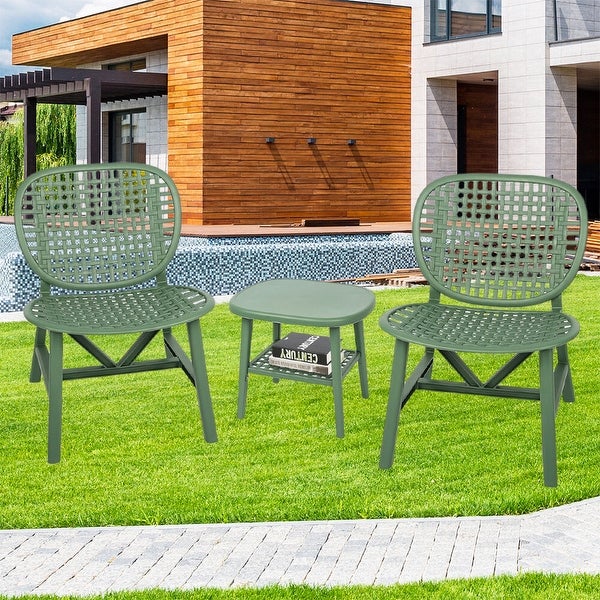 3 Pieces Patio Table Chair Set， Outdoor Conversation Bistro Set - 22.05*23.23*31.3in - Overstock - 37260275