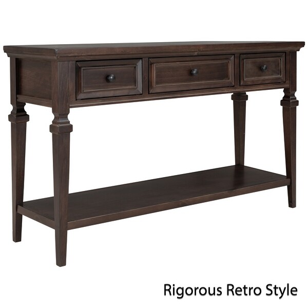 Leah Console Table with Three Drawers and Open Shelf - 50“L x 15”W x 30”H