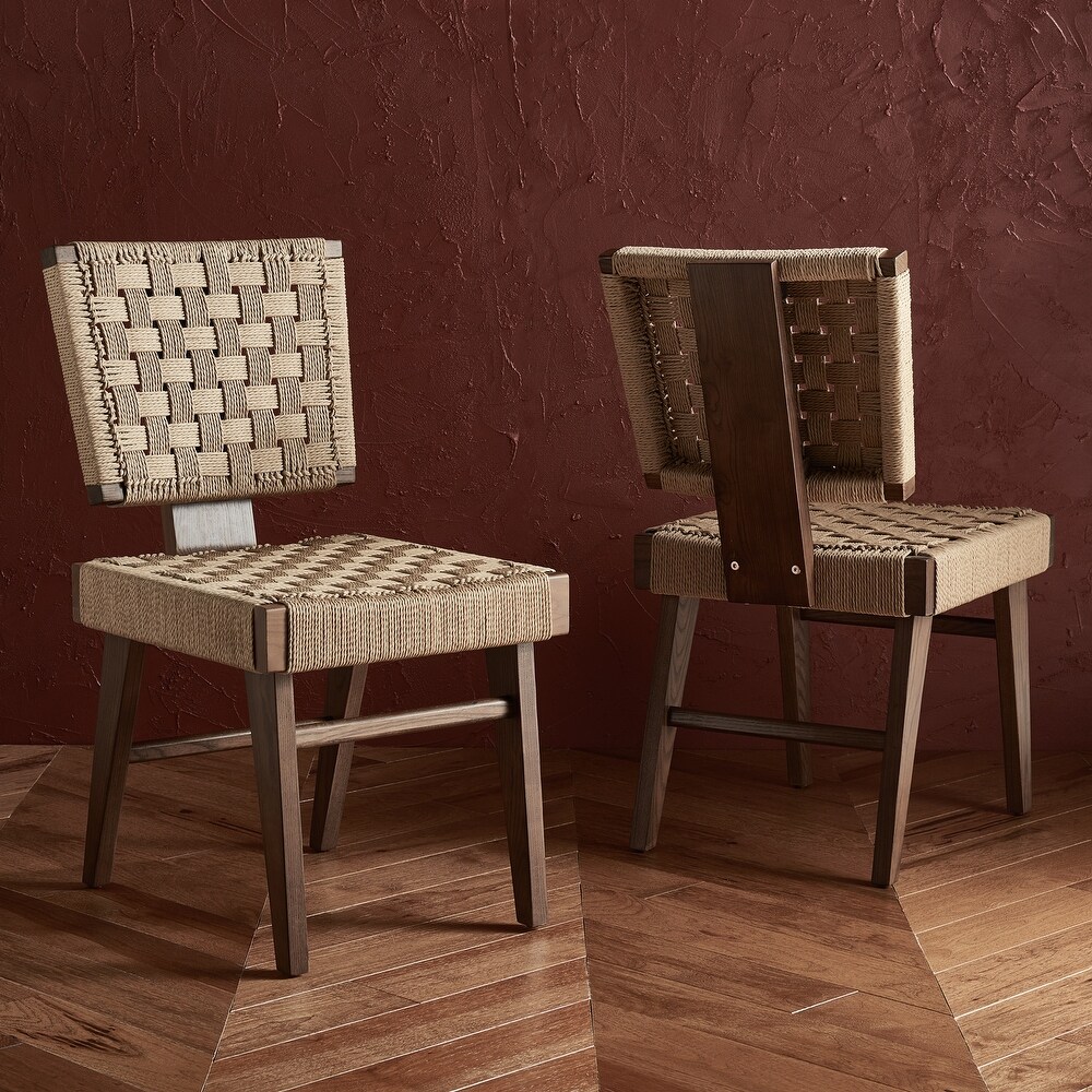 SAFAVIEH Couture Susanne Woven Dining Chair (Set of 2)   19 in. W x 24 in. D x 35 in. H