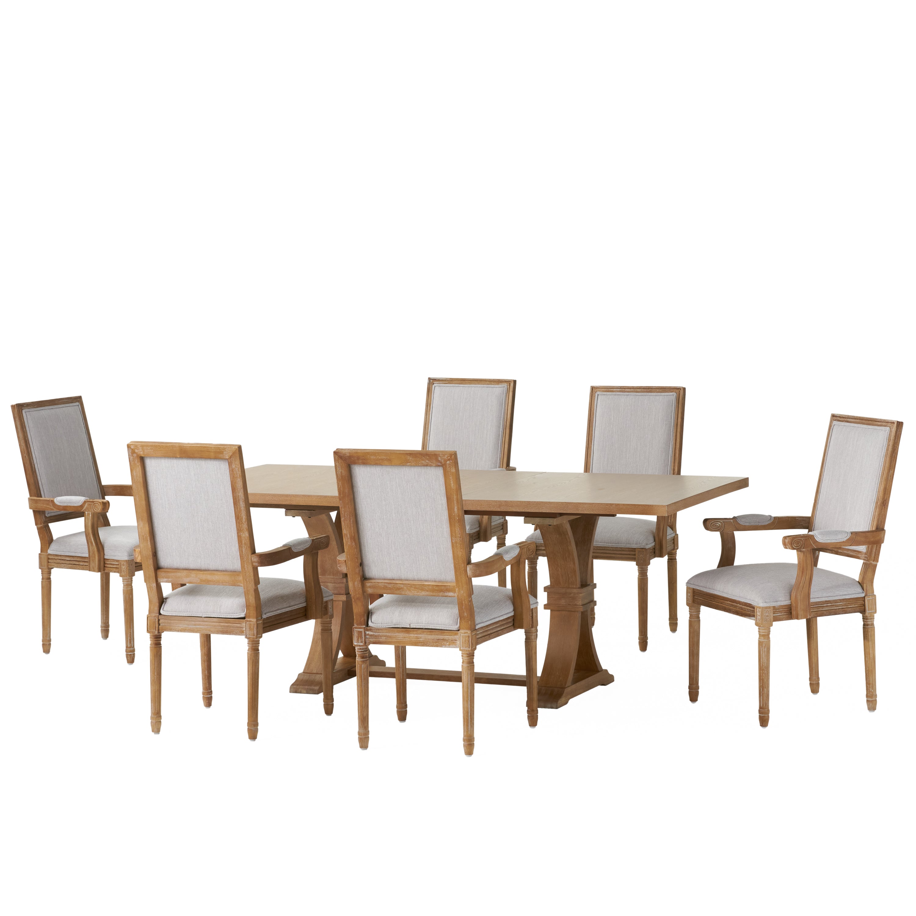 Ashlyn French Country Wood 7-Piece Expandable Dining Set