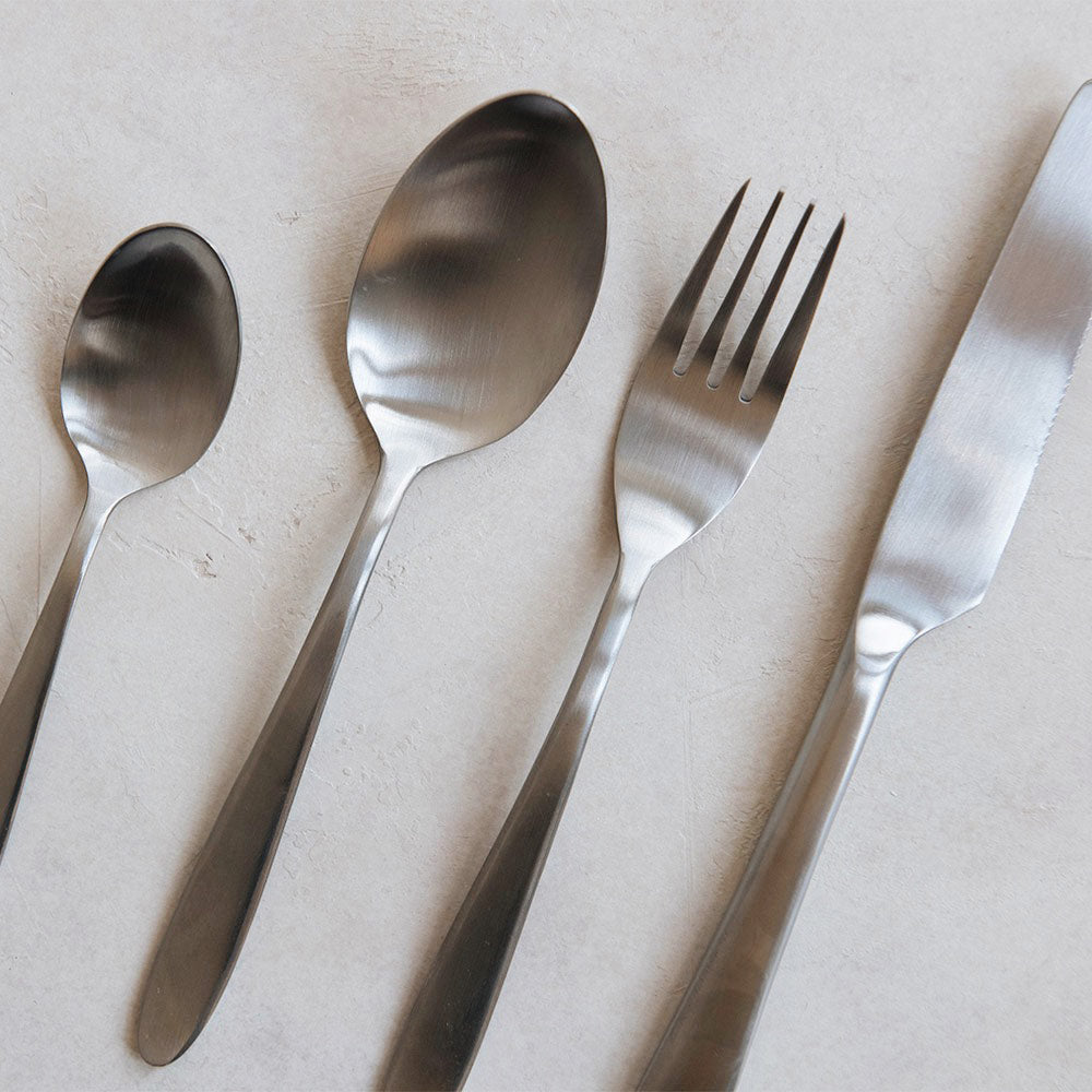 Brushed Stainless Steel Flatware Set