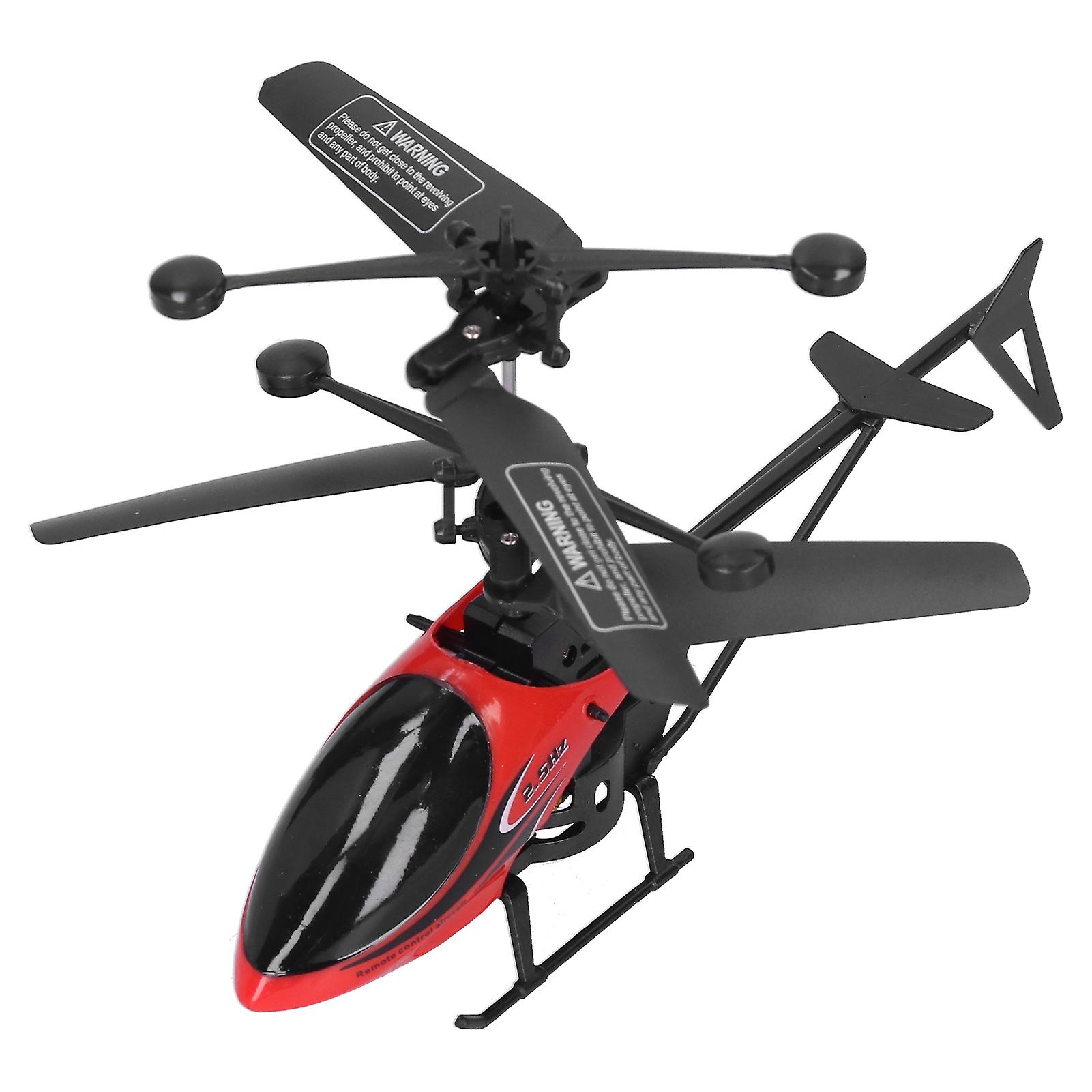 Remote Control Antifall Outdoor Flying Aircraft Charging Remote Control Helicopter Toy Model(red )