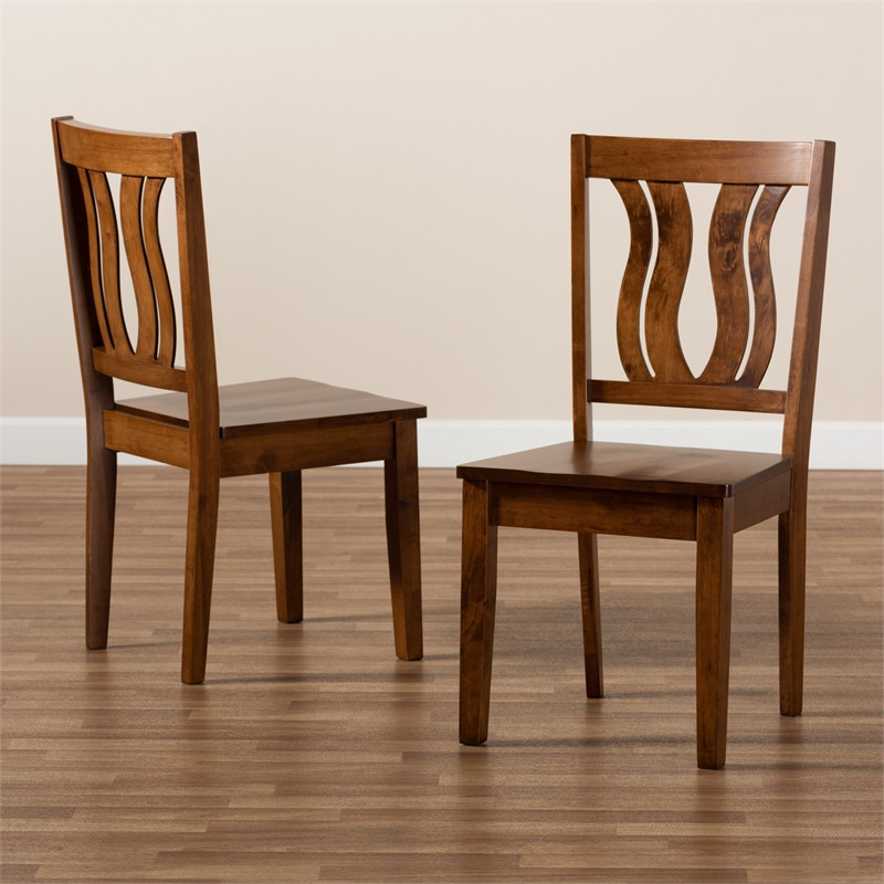 Baxton Studio Fenton Walnut Brown Finished Wood 2 Piece Dining Chair Set   Transitional   Dining Chairs   by GwG Outlet  Houzz