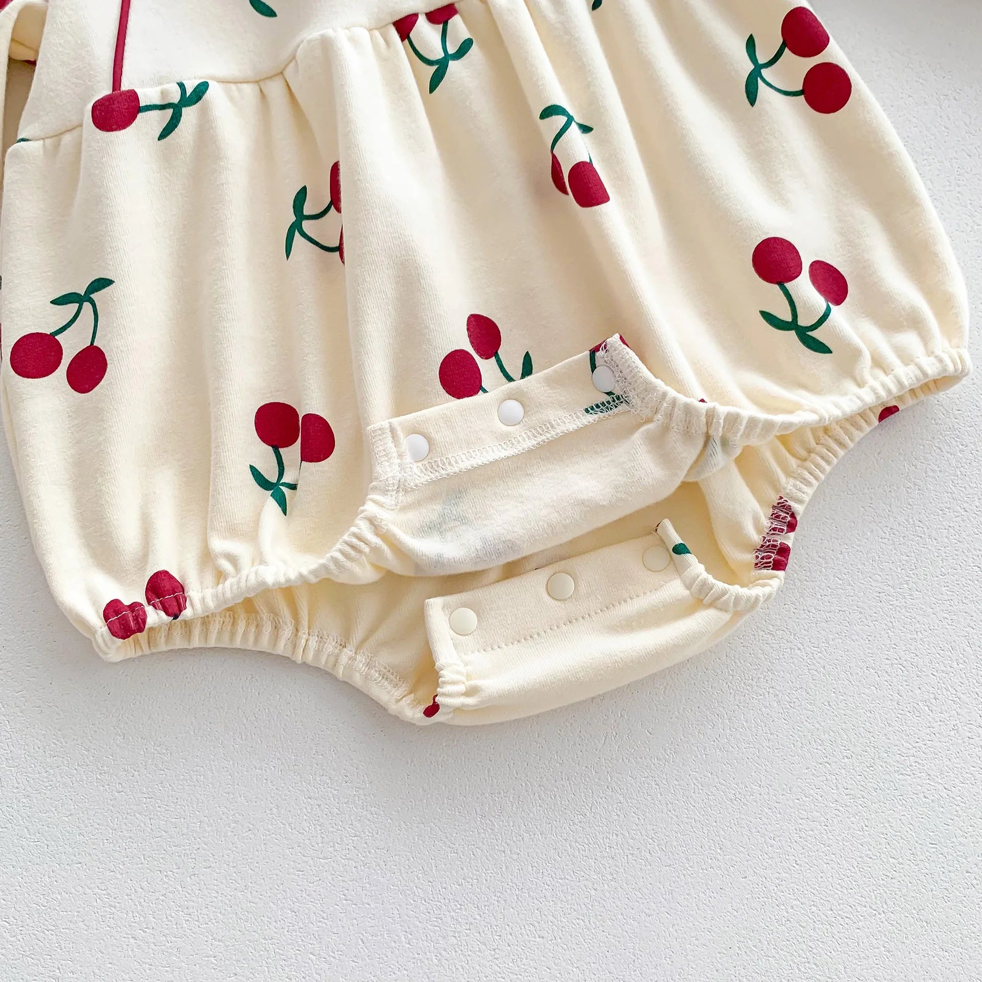 Spring Newborn Girls Romper Baby Clothes Baby Cherry Print Butterflies Long Sleeve Jumpsuit Climb Clothes Baby Cotton Clothing