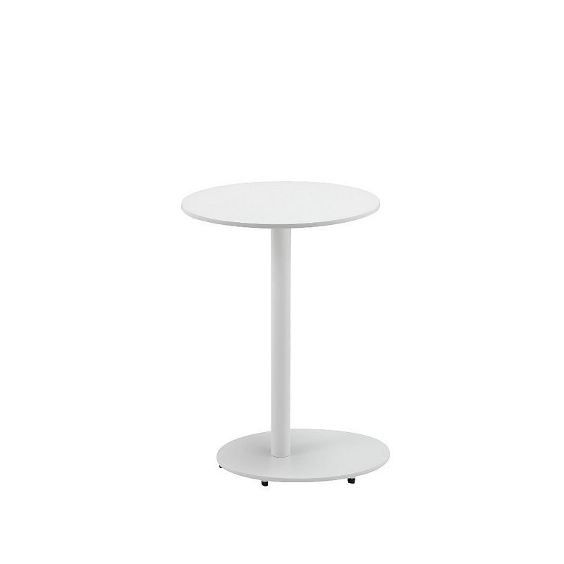 Modern Metal Outdoor Side Table With Oval Top and Base， White