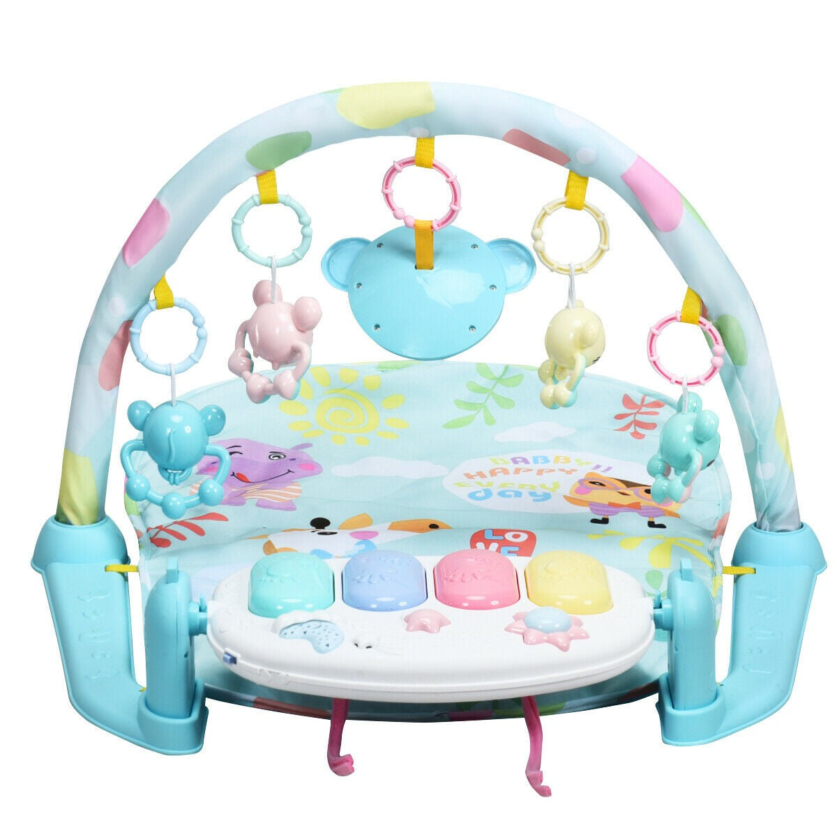 Baby Play Mat, Kick and Play Gym with Detachable Piano