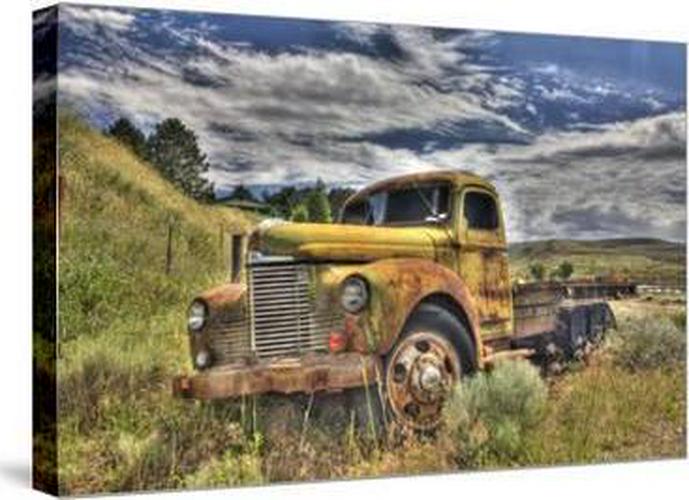 USA， Washington State， Palouse Old Truck Abandoned in Field， Stretched Canvas Wall Art by Terry Eggers Sold by Art.Com