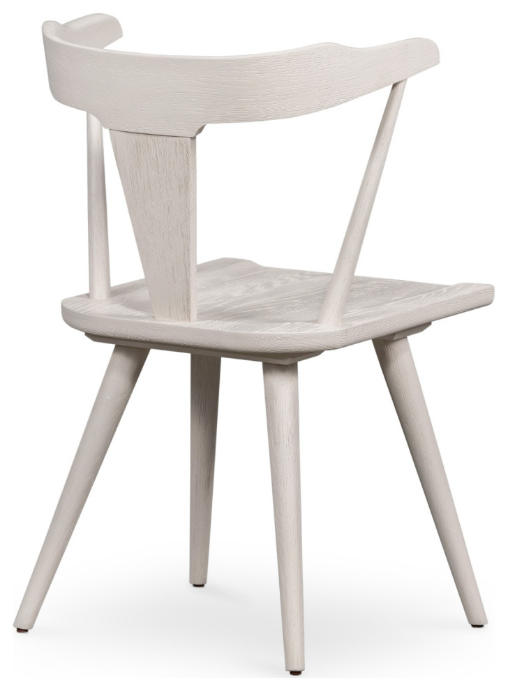 Ripley Off White Oak Windsor Dining Chair Set Of 2   Midcentury   Dining Chairs   by Zin Home  Houzz