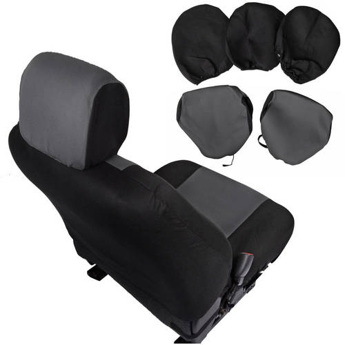 BDK Standard Car Seat Covers 9pc Polyester Cloth 2 Front and Solid Full Bench