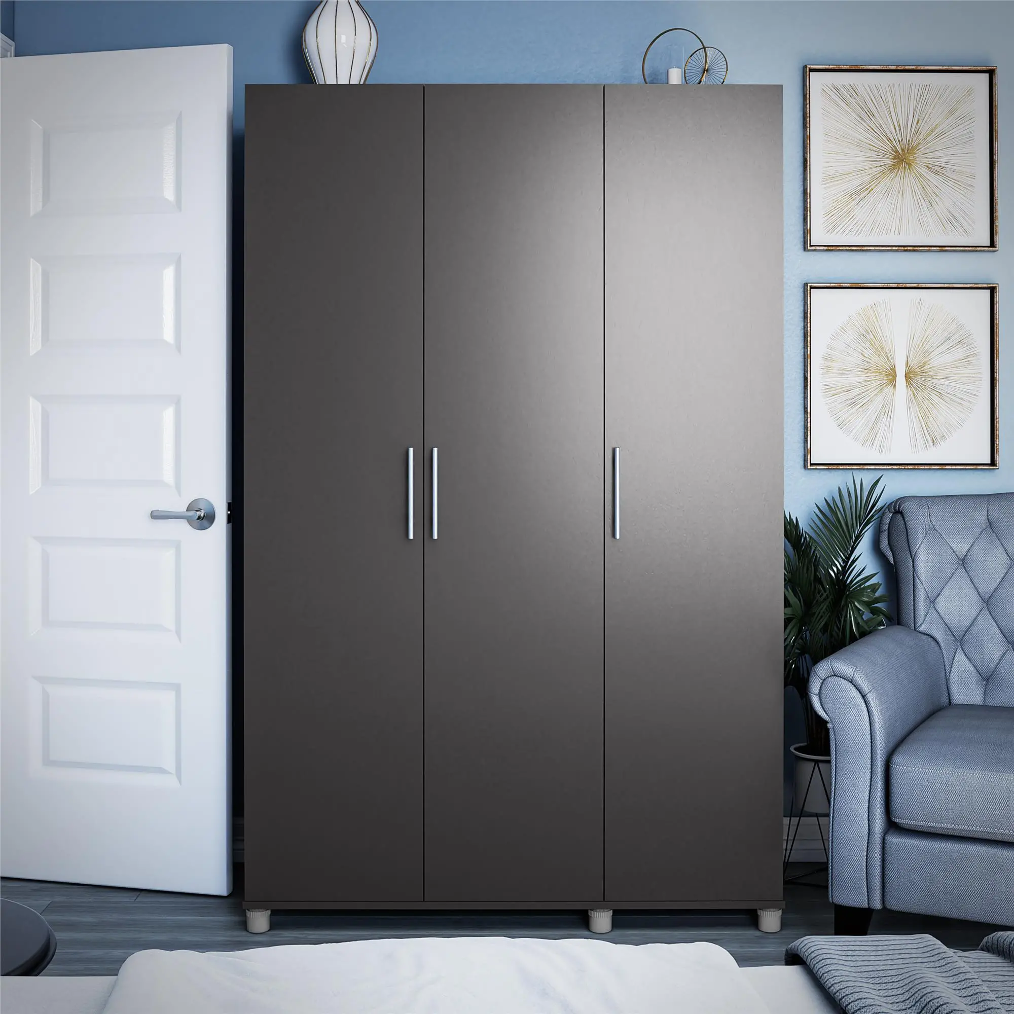 Camberly Graphite Gray 3 Door Wardrobe