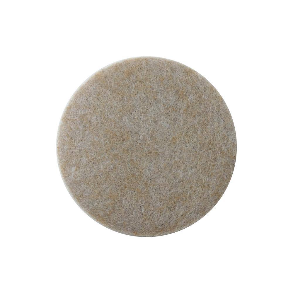 Everbilt 2 in. Beige Round Felt Heavy Duty Self-Adhesive Furniture Pads (4-Pack) 49927