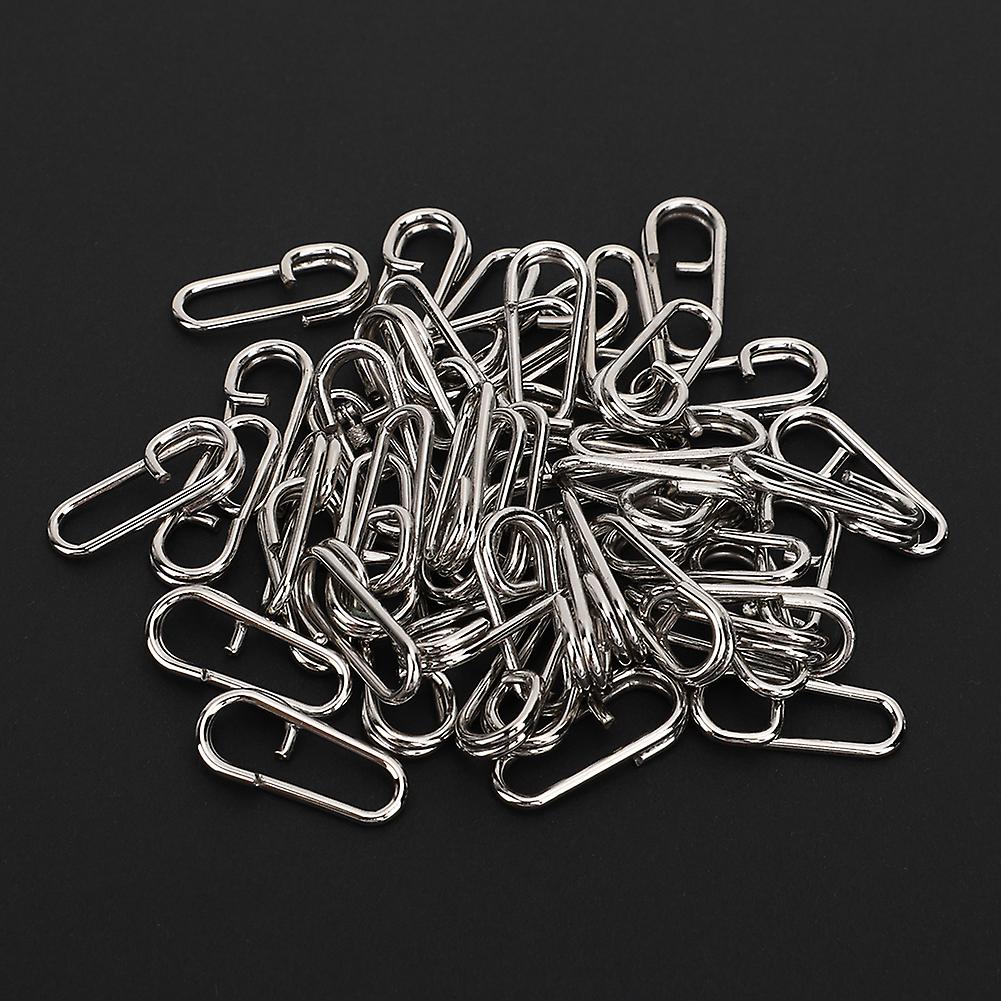 50pcs Powerful Oval Stainless Steel Fishing Clips Snaps Connector Interlock Accessorieslarge Size