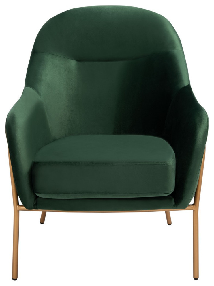 Liza Accent Chair Malachite Green Velvet   Midcentury   Armchairs And Accent Chairs   by Peachtree Fine Furniture  Houzz