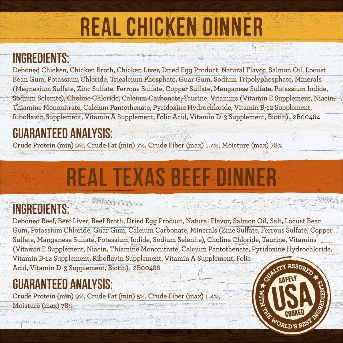 Merrick Grain-Free Real Texas Beef and Chicken Dinner Variety Pack Wet Dog Food， 12.7-oz can， case of 12