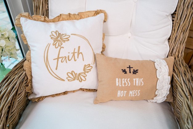 X 17 quot Cotton Faith Throw Pillow