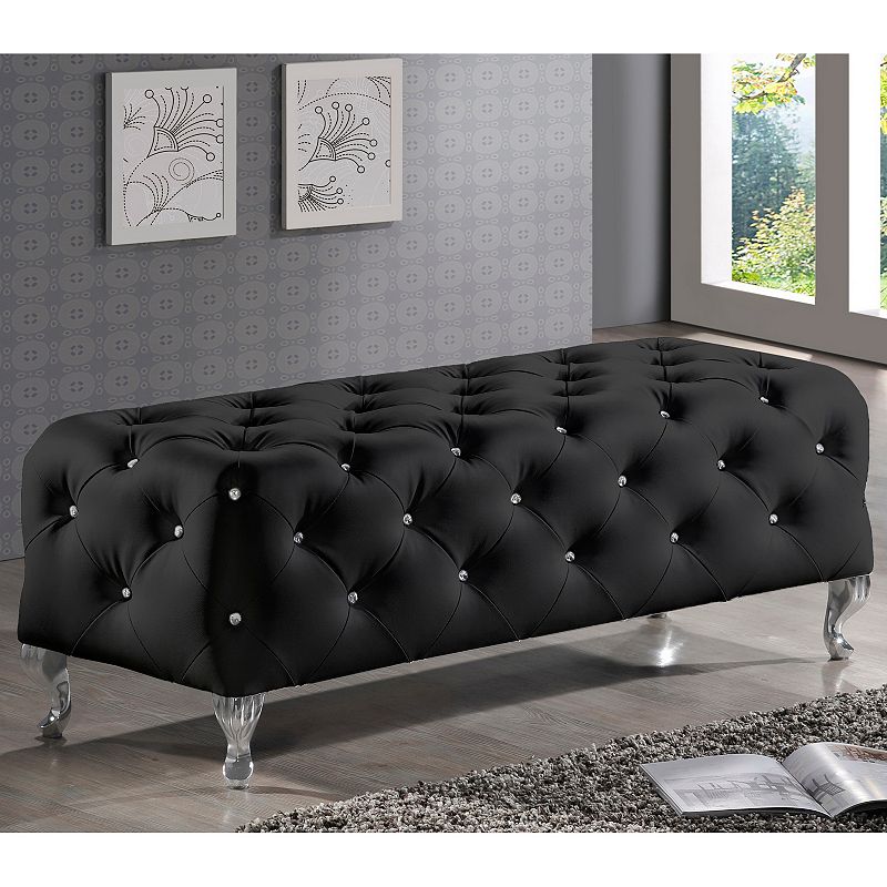 Baxton Studio Stella Crystal Tufted Bench