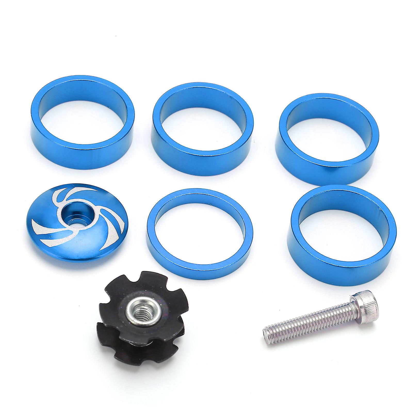 Bike Headset Front Fork Top Cap And Star Nut With Aluminum Screw Set For Fixed Cog 5410t Setblue