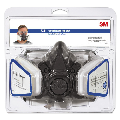 3M Half Facepiece Paint Spray/Pesticide Respirator， Large (6311PA1A)