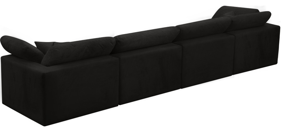 Cozy Velvet Upholstered Comfort Modular Sofa   Transitional   Sectional Sofas   by Meridian Furniture  Houzz