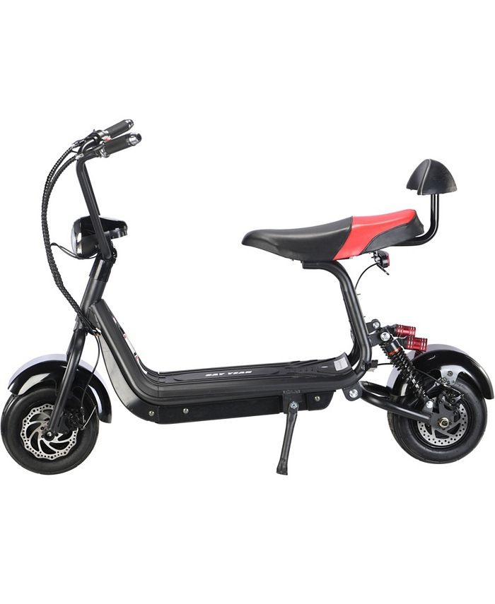 MotoTec Mini Fat Tire 48V 500W Electric Scooter Black-Two-Seater