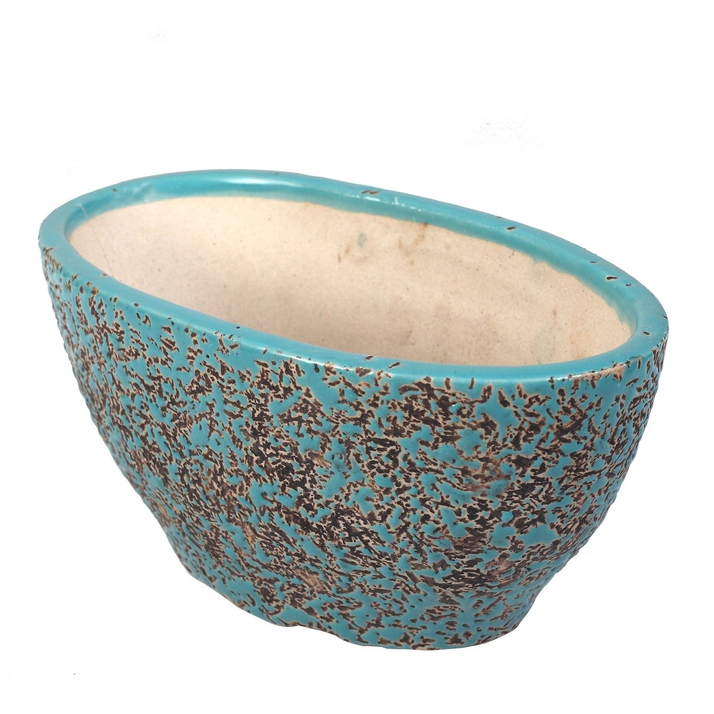 Tillow Turquoise Ceramic Bowl Planter