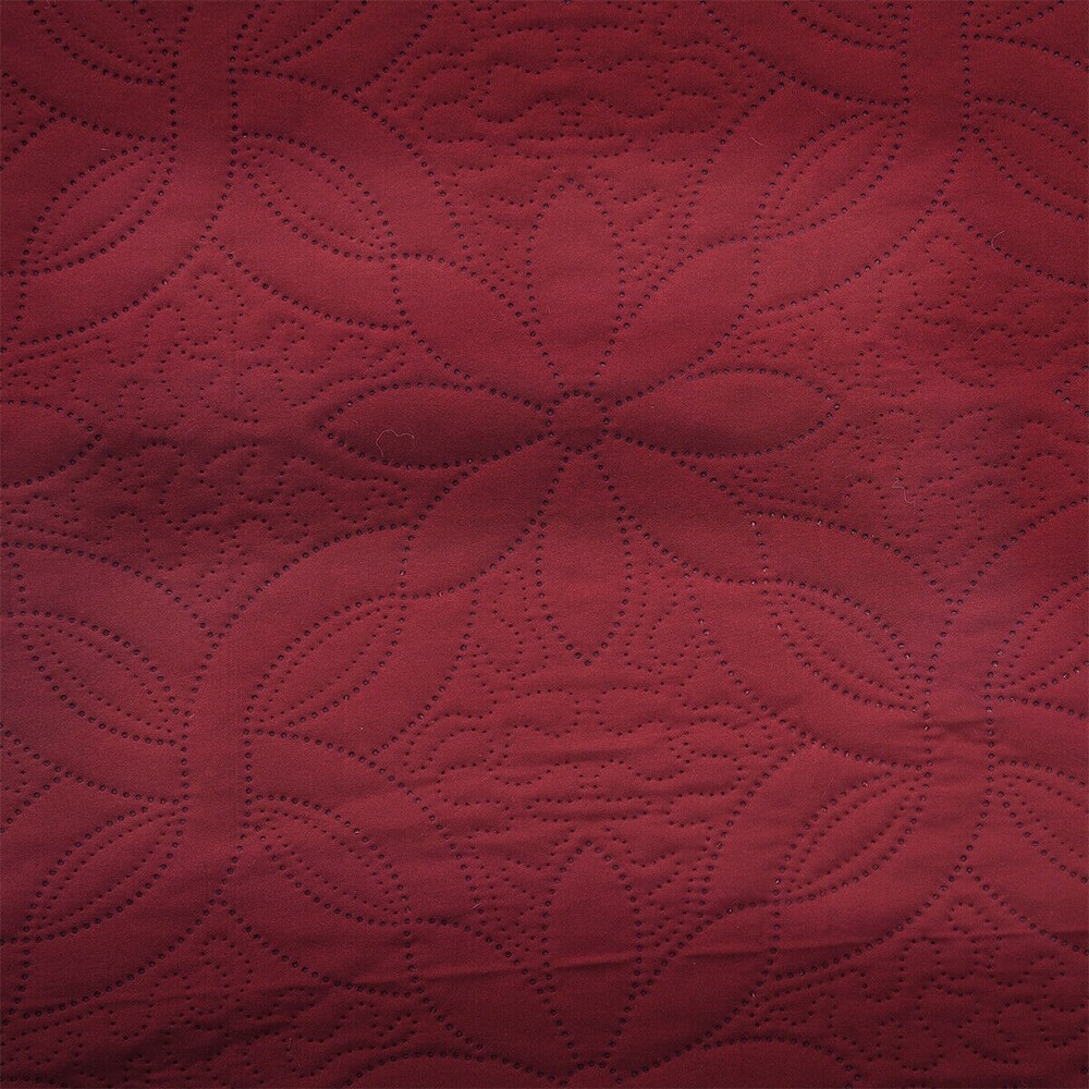 3 Piece Quilts Coverlet Comforter Reversible Soft Queen Burgundy