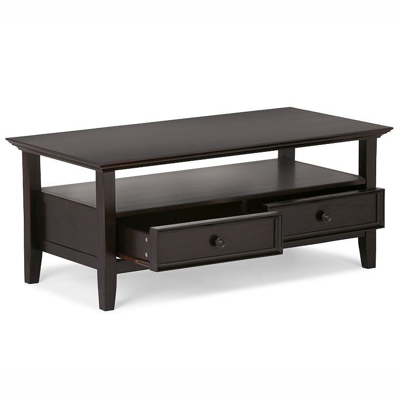 Simpli Home Amherst Rectangle Transitional Coffee Table