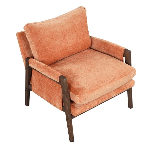 Modern Velvet Accent Chair Leisure Chair with Solid Wood