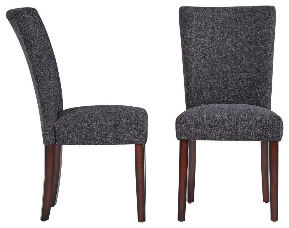 Set of 2 Dining Chair  Cushioned Fabric Seat  ampComfortable Padded Back   Transitional   Dining Chairs   by Decor Love  Houzz