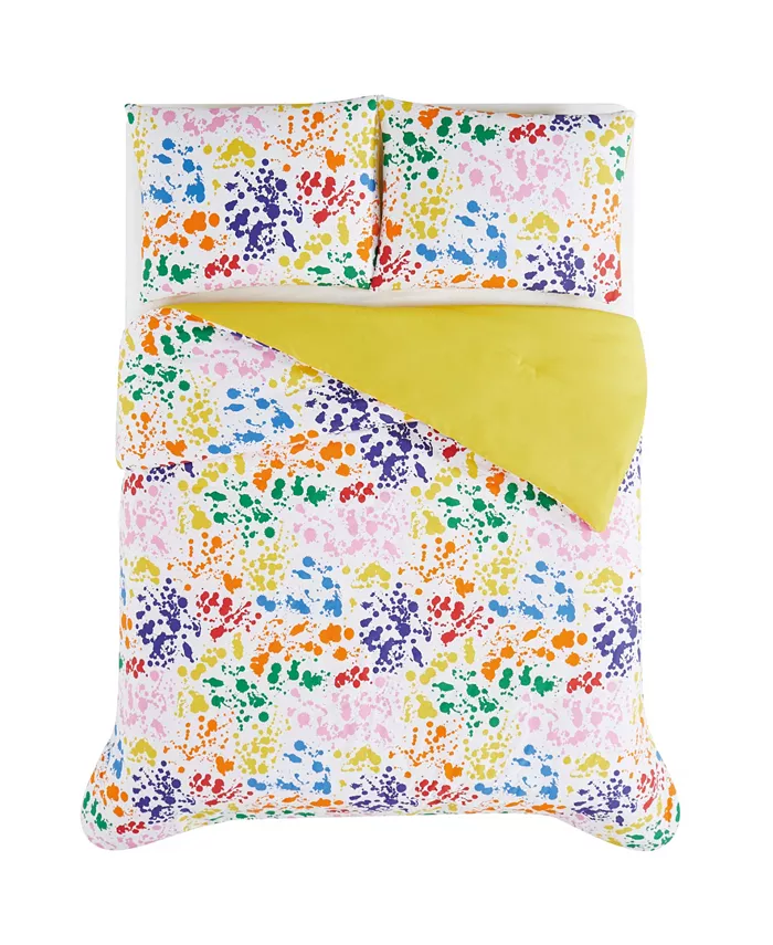 Crayola Splatter 3 Piece Comforter Set  Full Queen