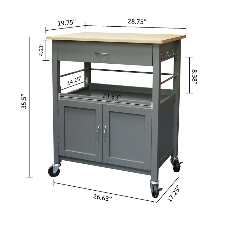 Carlijn Solid Wood Kitchen Cart