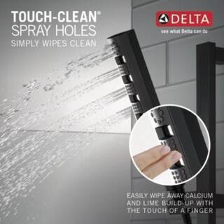 Delta 4-Spray Patterns 1.75 GPM 1.43 in. Wall Mount Handheld Shower Head with H2Okinetic in Matte Black 51140-BL