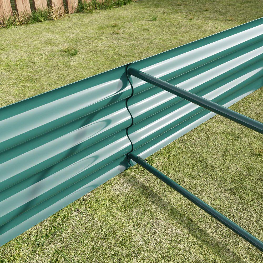 Tidoin 8 ft. W x 4 ft. D x 1 ft. H Green Metal Rectangle Raised Garden Bed Planter Beds for Plants Vegetables and Flowers HomeC-YDW9-910